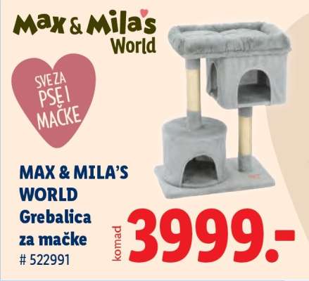 MAX & MILA'S WORLD Grebalica za mačke