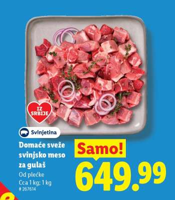 Domaće sveže svinjsko meso za gulaš
