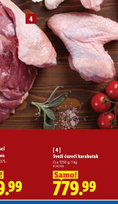 Sveži ćureći karabatak