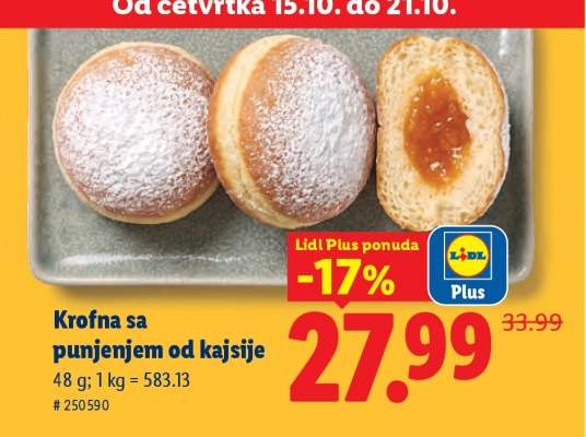 Krofna sa punjenjem od kajsije