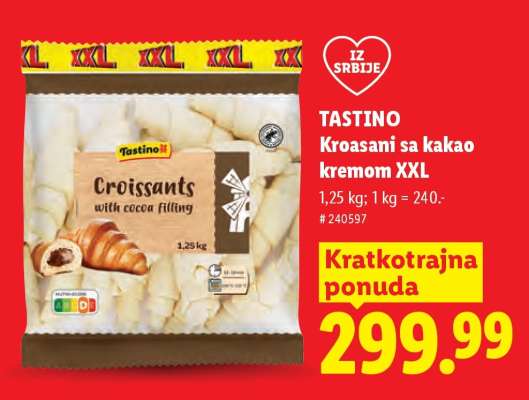 Tastino Kroasani sa kakao kremom XXL