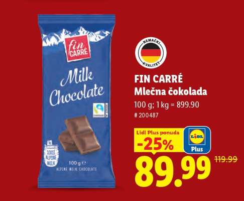 Fin Carré Mlečna čokolada