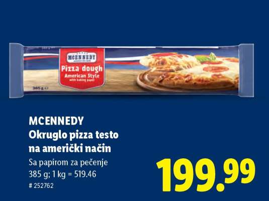 MCENNEDY Okruglo pizza testo na američki način