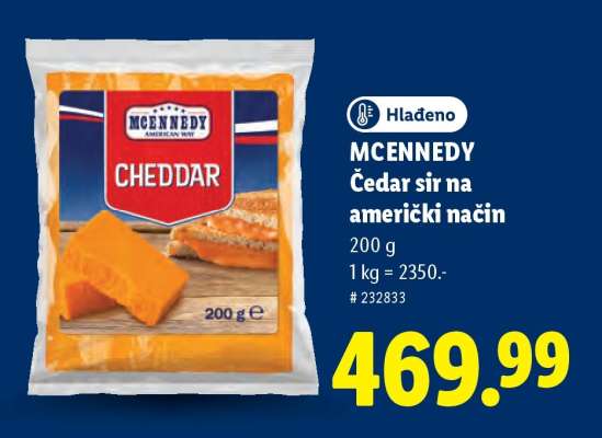 MCENNEDY Čedar sýr na americký način