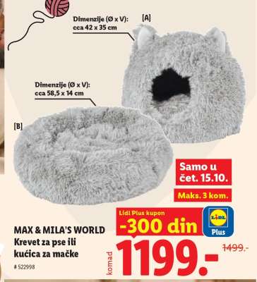 MAX & MILA’S WORLD Krevet za pse ili kućica za mačke