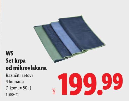 W5 Set krpa od mikrovlakana
