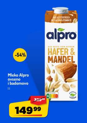 Mleko Alpro ovseno i bademovo