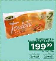 Toaletní papír 3 sl. broskev BaB 8+2 kom.