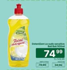 Deterdžent za sude sensitive Baš Baš 500ml
