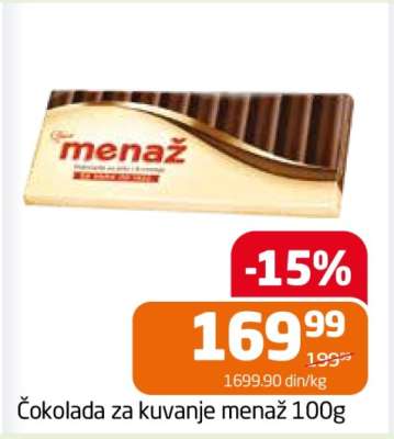 Čokolada za kuvanje Menaž, 100g