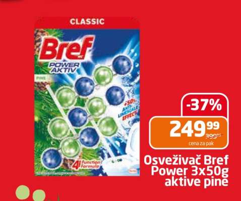 Osveživač Bref Power 3x50g aktive pine