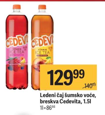 Ledeni čaj šumsko voće, breskva Cedevita, 1,5l