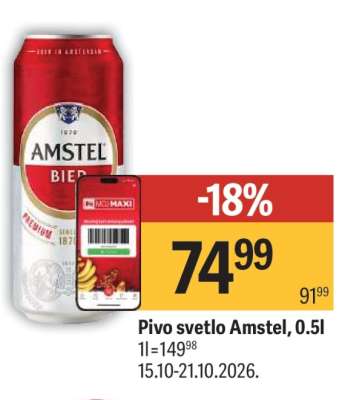 Pivo svetlo Amstel 0,5L
