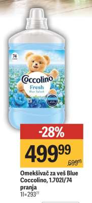 Omekšivač za veš Blue Coccolino, 1.702l/74 pranja