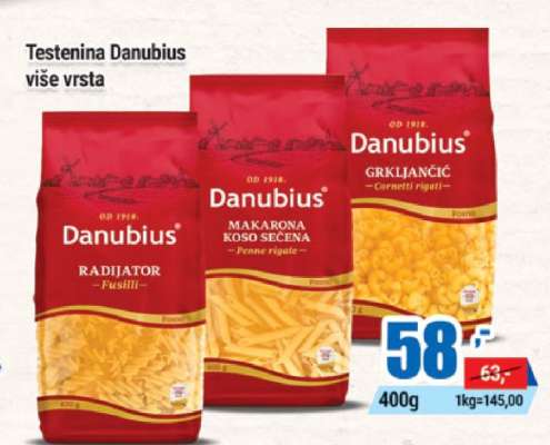 Testenina Danubius više vrsta