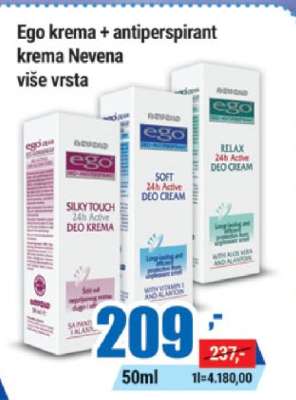 Ego krema + antiperspirant krema Nevena