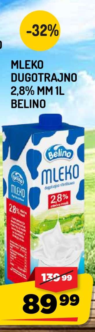 MLEKO DUGOTRAJNO 2,8% MM 1l BELINO